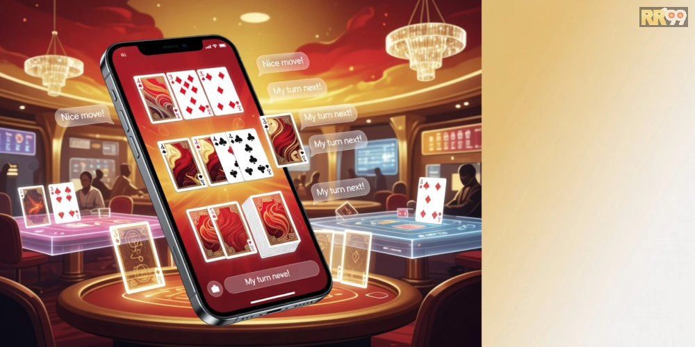 Giao diện chơi game bài trên Go88 với các tính năng nổi bật và người chơi tương tác